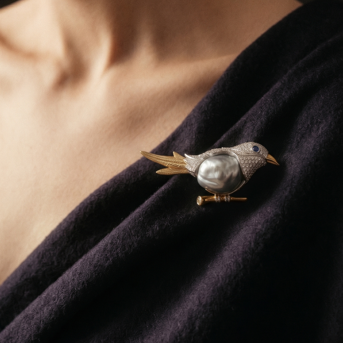 GARDEN BIRD BROOCH