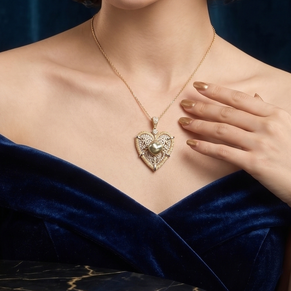 LACE HEART PENDANT